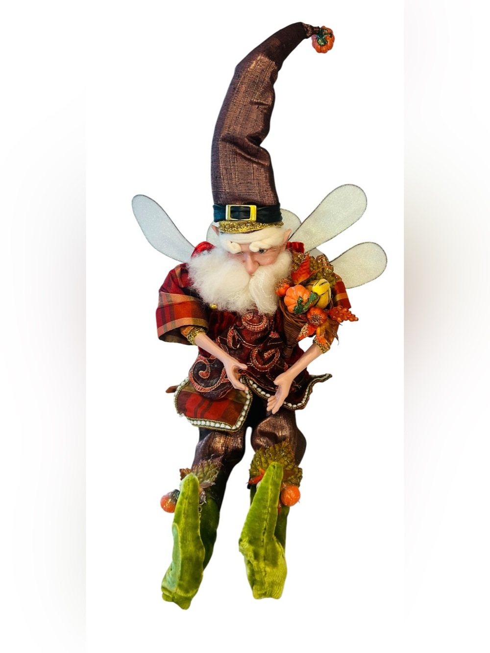 Mark Roberts Harvest Fairy Jack O Lantern Elf Figurine Fall Decor Posable-Read